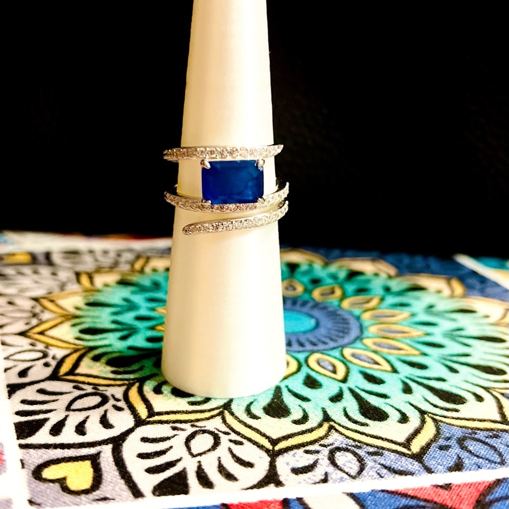 Bomb Party Ring RBP6640 Whimsical Wonders Sapphire on Rhodium Size 9